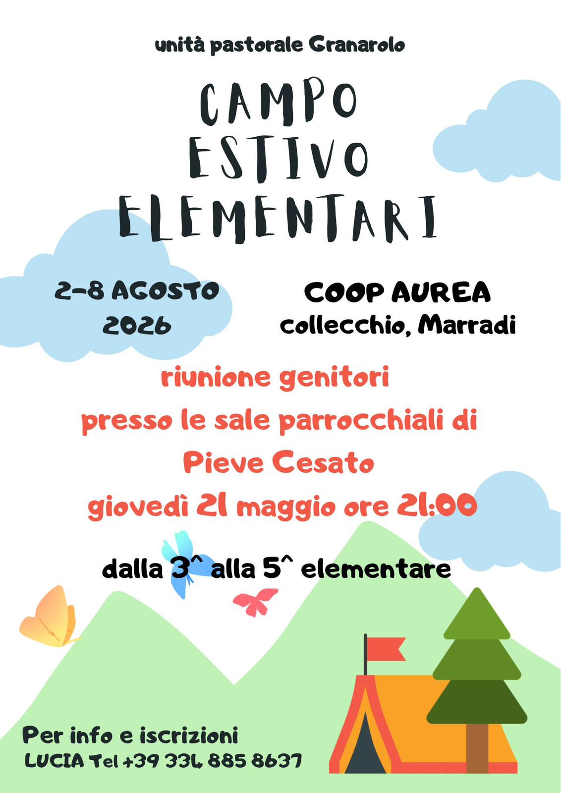 Locandina Campo Estivo Elementari 2026